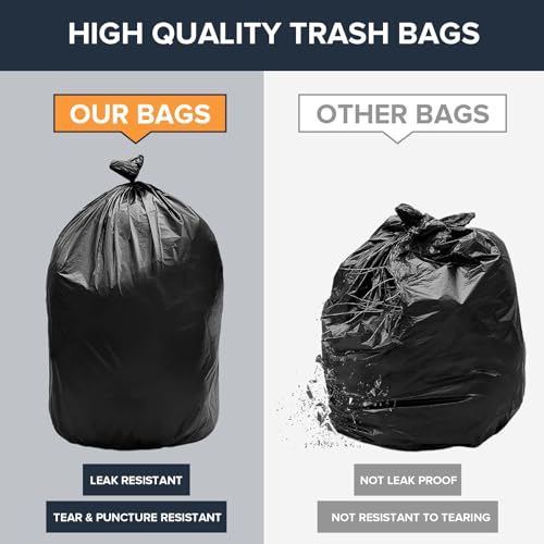 Construction Heavy-Duty Trash Bags 55-60 Gallons | 40 Packs |38 * 56| 3mil Thickness | Professional Puncture Resistance | Suitable for Kitchen, Commercial,Construction, Sanitation, Hotel-MADE IN USA