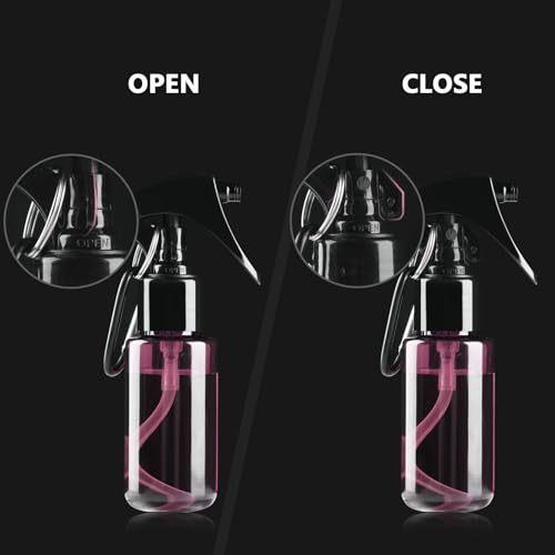 TANSHINE Small Spray Bottle 50ml, Travel Size Mini Mist Water Spray Bottles, Portable Hand Sanitiser Alcohol Fine Spray Bottle, Plastic Refillable Empty Face Mister Spray Bottles with Clip, 2oz/5pcs - color: Colourful2