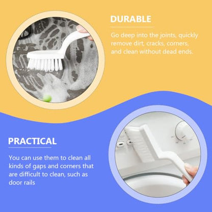 Homoyoyo Crevice Cleaning Brush Set 5pcs White Plastic Bristle Floor Gap Window Track Cleaning Tool for Home Kitchen Groove and Corner Dirt Removal