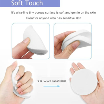 Facial Sponge Compressed,60 Pcs PVA Professional Makeup Removal Wash Round Face Sponges Spa Pads Exfoliating Cleansing for Women,White - color: White