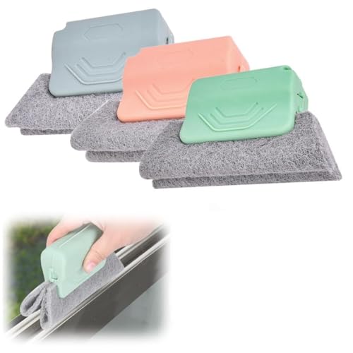 Magic Track Cleaner Groove Cleaning Brush Set Handheld Tool for Window Slides Gaps Tile Lines All Purpose (All) - color: All
