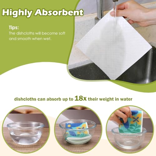 6 Packs Swedish Paper Cloths for Kitchen, Reusable Paper Towels Washable Dish Rags, Highly Absorbent Kitchen Towels Quick Drying Swedish Sponge Cleaning Dish Cloths (Hawaiian Style) - color: Hawaiian Style