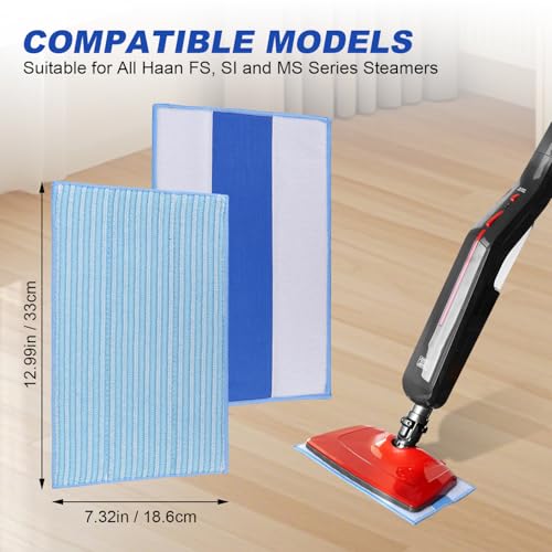 Microfiber Mop Pads Replacement for HAAN FS, SI and MS Series Steamers - Washable Reusable Mop Head Refill for Floor Cleaning - 6 Pack - color: 6 Pack