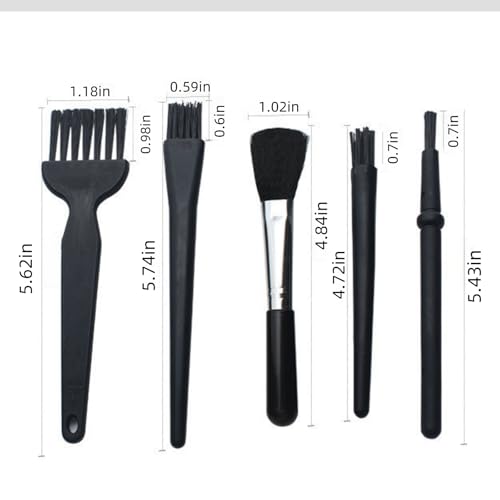 Keyboard Cleaner Brush Set, 5PCS Anti-Static Brushes for Computer, Laptop, Electronics, Portable Dusting Brushes with Plastic Handle for Keyboard, Car Interior, Small Electronics Cleaning