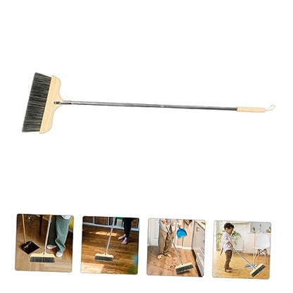 ABOOFAN Soft Bristle Broom with Long Handle and Beveled Bristles for Home Floor Cleaning Static Dust Sweeper with Hanging Rope for Easy Storage for Carpets Corners and Under Furniture