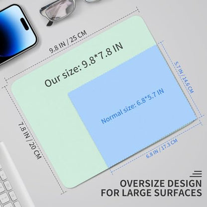 2-Pack Premium Microfiber Cleaning Cloths (10x8") - High-Density Ultra Soft Mint Green Cloths for Glasses, Phone Screens, Lenses, Scratch-Free & Lint-Free