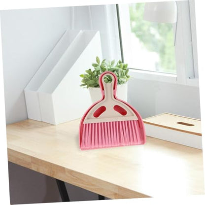 Totority Mini Hand Broom and Dustpan Set for Desktop Cleaning, Plastic Small Brush Kit with Portable Design, Compact Keyboard Cleaning Tools for Home and Office Use