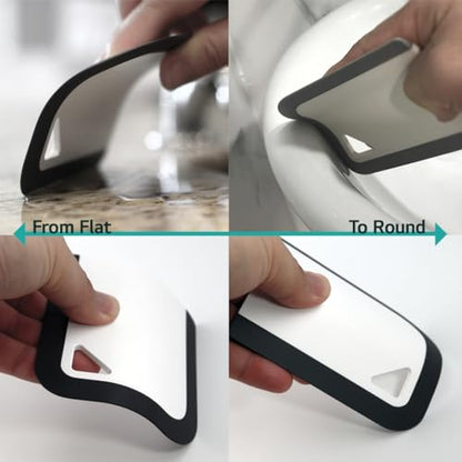 All purpose handy curved squeegee compact size rounded rubber blade 2PCS