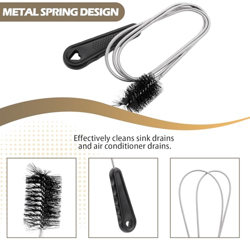 Flexible Long Sink Drainage Tool, AC Drain Cleaning Tool, Removal of AC blockages, Sink Blockage Remover, Cleaning Brush, 48 inches