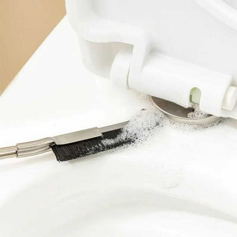 1 Piece Stainless Steel Handle Gap Cleaning Brush Window Door Floor Tile Groove Hard Nylon Brush Multifunction Bathroom Kitchen Cleaning Tools, 25cm