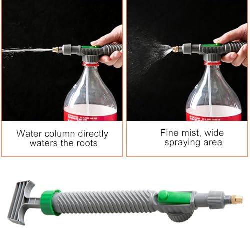 Handheld Sprayer - Plant Watering Tool,Adjustable Drink Bottle Spray Head Nozzle - for Outdoor Plant Flower Care Home Cleaning Car Detailing Pet Grooming - color: Gray Green