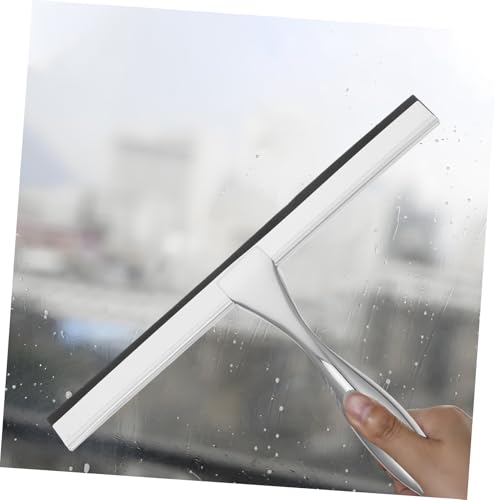 Healeved Deluxe Glass Wiper Shower Squeegee for Bathroom Stainless Steel Cleaner with Glide Handle