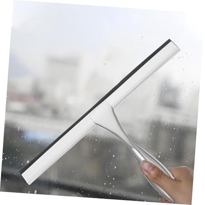 Healeved Deluxe Glass Wiper Shower Squeegee for Bathroom Stainless Steel Cleaner with Glide Handle