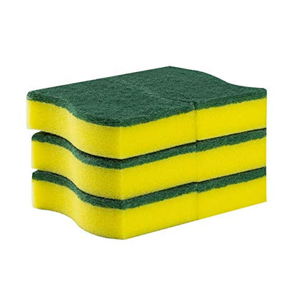 (6 Pack) Heavy Duty Scrub Sponges by SCRUBIT – Kitchen Dish, Sink and Bathroom Cleaning Scrubber Sponge - with Non-Smell Scouring Pad - size: 6 Count (Pack of 1)