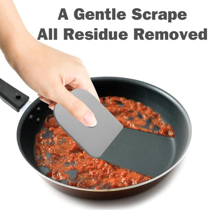 Pan Scraper, 10 Pcs Pot Scraper Plastic, Pot Scraper Non Scratch for Cast Iron, Pot and Pan Cleaning, Sturdy Scraper Kitchen Tool, Grey - color: Gray, size: 10 Pcs
