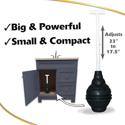 Korky BeehiveMAX Heavy Duty Toilet Plunger - Seals All Bowl Shapes – Powerful Clog Removal - style: Adjustable Handle
