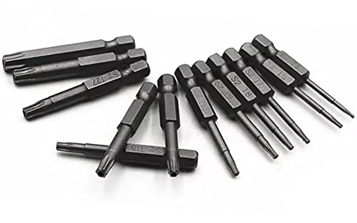 aiyun 12-Piece Security Bits, 2 Inch long S2 Steel Magnetic Security Screwdriver Set, 6 Point Star Driver Bit Set Screwdriver for Shark Vacuum T5-T40 (50mm) - size: 50mm Length (T5-T40)