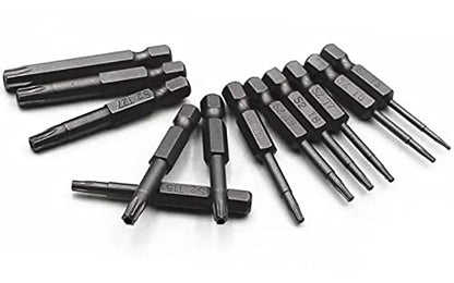 aiyun 12-Piece Security Bits, 2 Inch long S2 Steel Magnetic Security Screwdriver Set, 6 Point Star Driver Bit Set Screwdriver for Shark Vacuum T5-T40 (50mm) - size: 50mm Length (T5-T40)