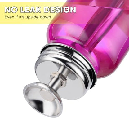 Noverlife 4Oz / 120ml Acetone Pump Dispenser with Cover, Alcohol Pump Dispenser Bottle Acetone Bottle Dispenser, Glass Push Down Pump Dispenser Nail Alcohol Bottle for Makeup Remover - Gradient Purple - color: D - 1pcs - Purple Round Shaped