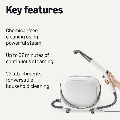 Amazon Basics Multipurpose Steam Cleaner for Home with 22 Accessories, Chemical-Free Cleaning, Powerful Steam, 51oz Tank, 1500W, White - style: Multipurpose Cleaner