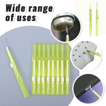 10Pcs Cell Phone Cleaning Kit, Dual Head Anti-Clogging Nylon Brushes Hook Cleaner, Multifunction Mini Cleaning Kits for 17 Pro Max Charging Port, Speaker, Earphone, Tablet, Camera, Keyboard, Yellow