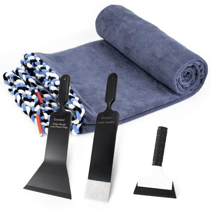 Gomake Window Tint Dash Cover Towel Absorbent Car Dashboard Protection Microfiber Towel Strand Soak Rope Car Windshield Back Window Tinting Tools with Bulldozer Squeegee Scrubber Paddle Squeegee