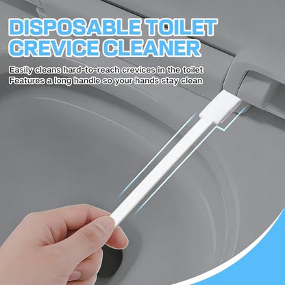39 Pcs Toilet Deep Cleaning Set - Wall-Mounted Disposable Toilet Bowl Cleaner Wand with 18 Toilet Brush Refill Heads, 10 Pcs Crevice Cleaning Brushes, 10 Pcs Nitrile Gloves & 1 Pc Toilet Seat Lifter - size: 1 set