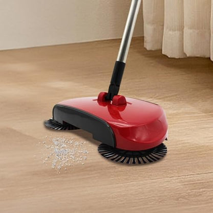Carpet Sweeper 360° Rotation Manual Floor Sweeper with PET Broom Brush Robust Lightweight Hand for Home Office Low Carpets Rugs Undercoat Carpets, Red