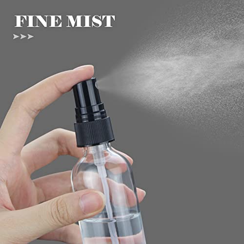 Wedama 2 oz Mini Glass Spray Bottles, Empty Small Spray Bottles with Funnel Dropper, Fine Mist for Hair, Travel, Plants, Cleaning Solutions and Skin Care (4 Pack Clear) - color: Clear, size: 2 Ounce (Pack of 4)