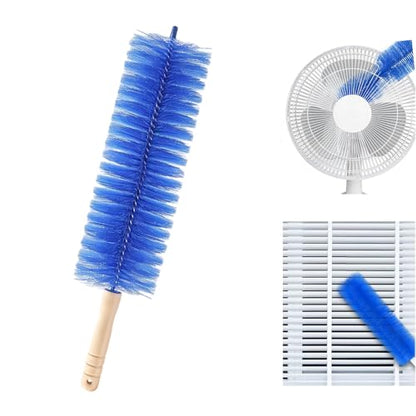 Fan Cleaning Brush, Microfiber Duster for Electric Fan and Blind, Reusable Cobweb Dust Collector, Non-Disassembly Cleaning (Blue, 1 PCS) - color: Blue , 1 Pcs