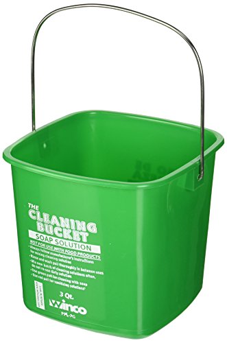 Winco 3qt Cleaning Bucket, Green Soap Solution - color: Green, size: 3 Quart
