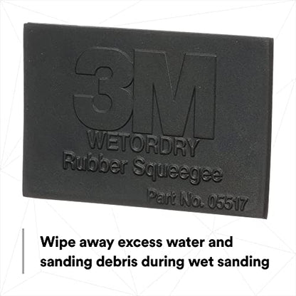 3M Wetordry Rubber Squeegee 05517, 2-3/4 in x 4-1/4 in, Comfort Fit, Flexible, For Wet Sanding - size: 1