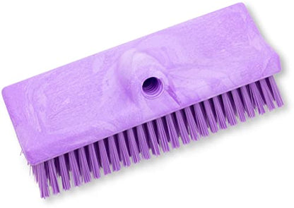 SPARTA 40423EC68 Plastic Floor Scrub Brush, Wall Brush, Equipment Brush With Nonabsorbent Bristles For Industrial Kitchens, Hospitals, Commercial Cleaning, 10 Inches, Purple - color: Purple