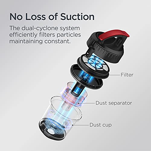 Eureka Bagless Canister Vacuum Cleaner, Lightweight Vac for Carpets and Hard Floors, Red, Whirlwind NEN110D - color: Red