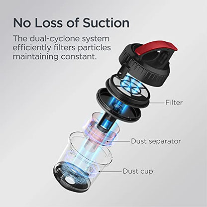 Eureka Bagless Canister Vacuum Cleaner, Lightweight Vac for Carpets and Hard Floors, Red, Whirlwind NEN110D - color: Red