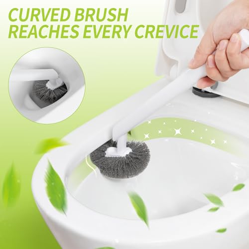 IVYROLL Toilet Brush and Plunger Set Hidden, S-Shaped Toilet Brush Plunger Combo 2 Pack, Perfect for Homes, Apartments & Bathrooms - color: Gray