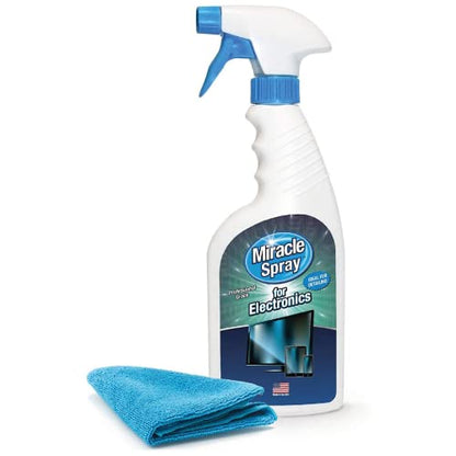 MiracleSpray for Electronics Cleaning, Safe Multisurface Cleaner for Any TV, Phone, Monitor, Keyboard, Screen, Computer, Includes Microfiber Towel - 16 Ounce Kit - size: 16 Fl Oz (Pack of 1)