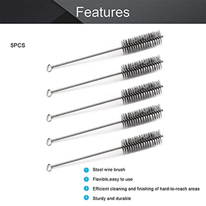 Utoolmart Steel Wire Cleaning Brush, Spiral Power Tube Brush, Steel Wire Tube Brush Cleaning Tool, Tube Bottle Brush, 1.2-inch Diameter 12-inch Length, 5pcs - color: 5pcs, size: 3cm