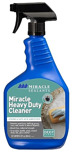 Miracle Sealants Miracle Heavy Duty Tile & Stone Cleaner, Grout Haze Remover, Non-Acidic, 32oz - size: 32 Fl Oz (Pack of 1), style: Cleaner