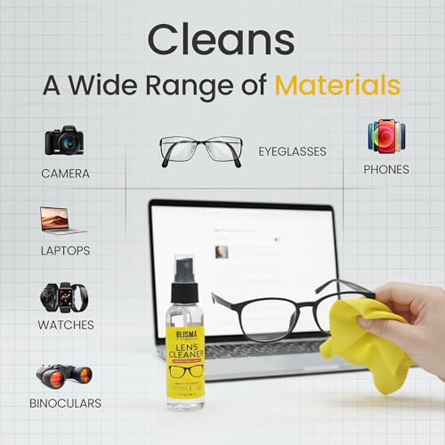 Crystal Clear Eyeglass Lens Cleaner Spray Kit | 2 × 60 ml + 2 Microfiber Cloths | See Crystal Clear | Glasses, Sunglasses & Optical Lenses | Pack of 6