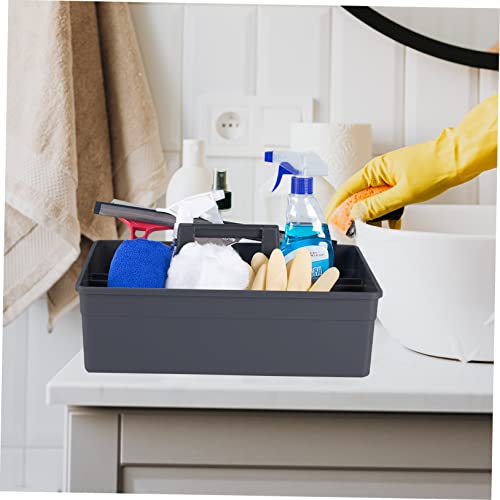 SOLUSTRE Thickened Portable Cleaning Basket Plastic Storage Organizer with Handle for Cleaning Supplies and Tools Versatile Tote for Home and Office Use