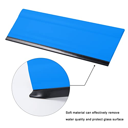 FOSHIO 6 Inch Rubber Squeegee for Kitchens, Glass, Shower and Car Windows, Film Installation Vinyl Scraper Tint Squeegee, Windshield Glass Cleaning Tool, Pack of 3 (Blue) - color: Pure Blue