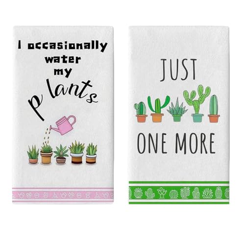 Funny Plant Lover Kitchen Towels (18x26 Inch) - Succulent & Cactus Themed Gifts for Women, Housewarming,Birthday Gifts for Mom, Best Friend, Plant Lady - color: Funny Plant