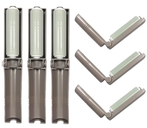 Mini Reusable Lint Roller for Travel, 6 Pack Washable Foldable Lint Remover with Sticky Gel, Portable, Compact and Easy to Clean for Clothes and Luggage Use - color: 6 Pack, Grey