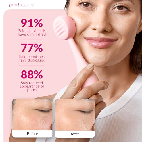 PMD Clean - Smart Facial Cleansing Device with Silicone Brush & Anti-Aging Massager - color: Blush