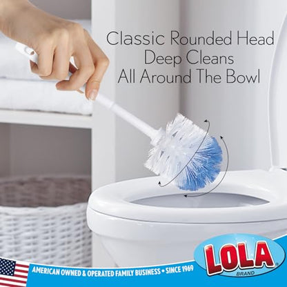 LOLA Classic Toilet Brush, 2 Pack, Durable Fiber Stiff Bristles, Compact Size, Non-Scratch, Long-Lasting - size: 2 Pack, style: Classic Toilet Brush