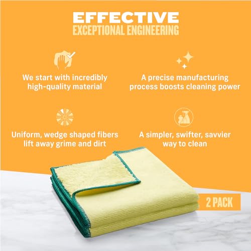 E-Cloth High Performance Dusting Cloth - Reusable Microfiber Cleaning Cloths, Dual-Sided, Washable, For Home, Kitchen, Glass, Wood & Granite, Streak Free Cleaning Supplies - 1 Pack - size: 1 Pack - Yellow