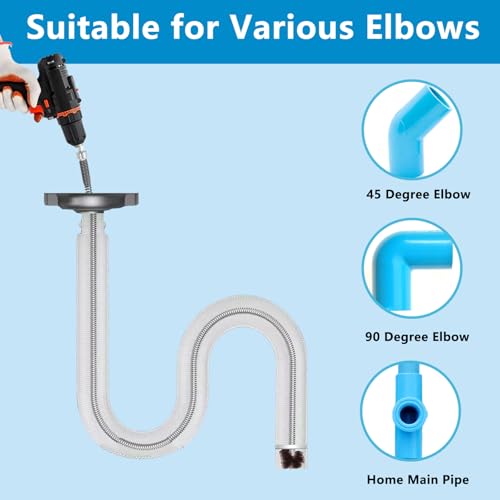 Drain Snake, Spring Drain Clog Remover with Electric Drill Connector, Durable Metal Drain Hari Cleaner Tool for Shower Kitchen Sink Bathroom Toilet Clogged Unclogger,1 Pcs 196.8 Inch 16.4 FT - size: 196.8 Inch