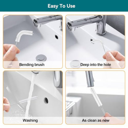 2 Pack Flexible Drain Cleaning Kit-160 Inch Flexible Stainless Steel Drain Brush and 80 Inch Spring Drain Auger - size: 160 IN