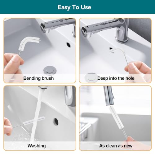 2-in-1 Drain Cleaning Kit-160 Inch Flexible Stainless Steel Drain Brush and 80 Inch Spring Drain Auger - style: 160 IN